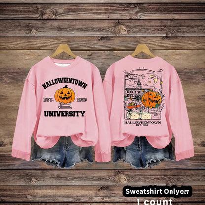 Long sleeved sweatshirt with Halloween pumpkin pattern sweatshirt