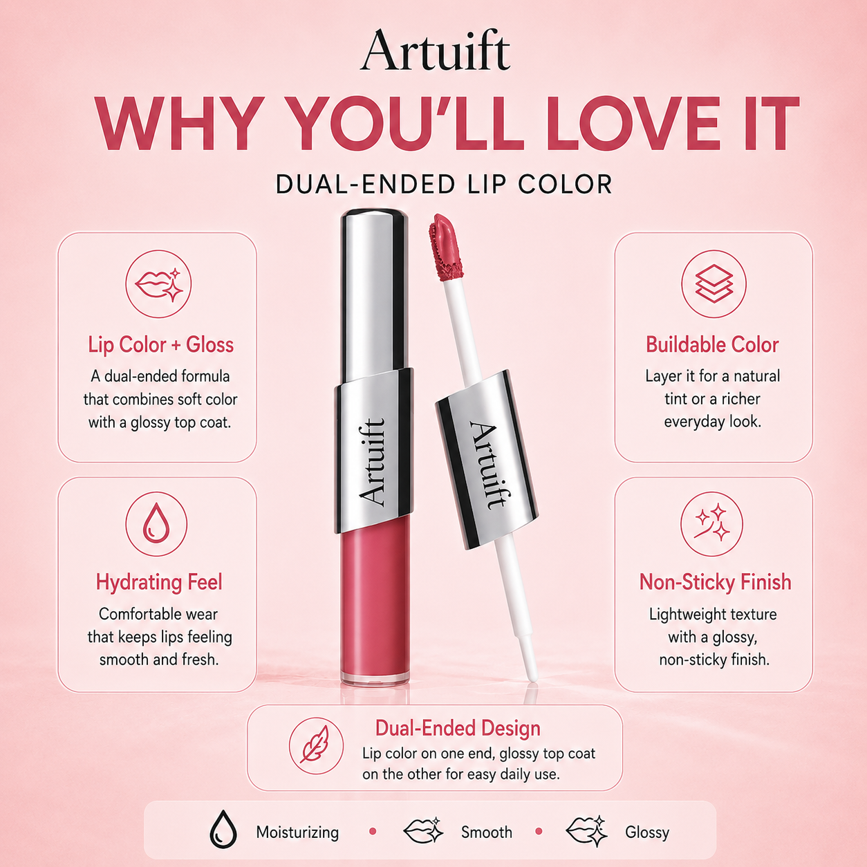 💋 BUY 1 GET 1 FREE ✨ Artuift™ Perfect Twin Lip| 12H Velvet Matte & Mirror Gloss Lip Duo