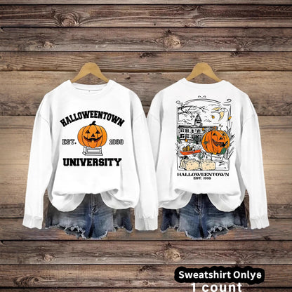 Long sleeved sweatshirt with Halloween pumpkin pattern sweatshirt