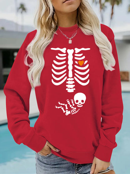 Halloween Witch Brewing Printed Loose Bottom Long Sleeve Oversized Hoodie