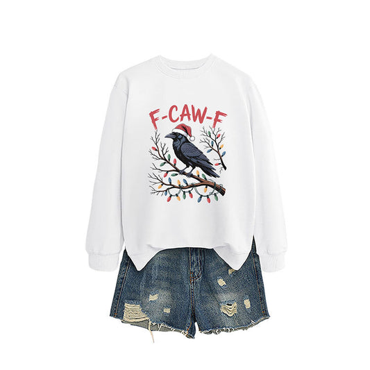 F Caw f Bird Light Bulb Autumn/Winter Round Neck Hoodie