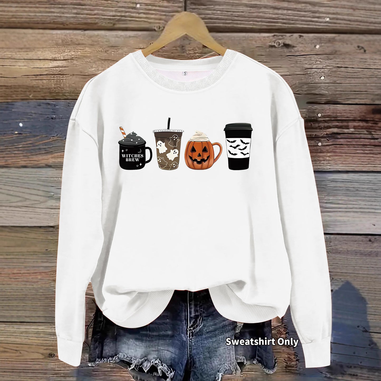 Round neck hoodie for women Halloween