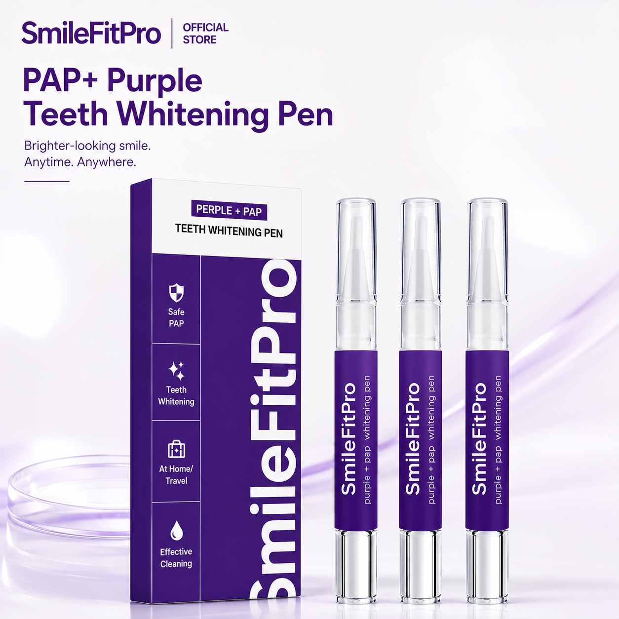🦷 SmileFitPro PAP+ Purple Teeth Whitening Pen 💜