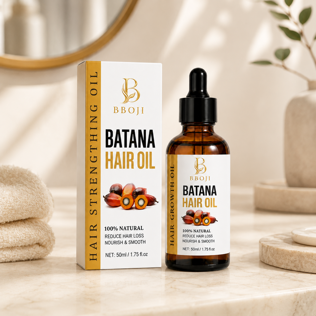 🔥Batana Oil Hair Treatment for Dry, Frizzy & Damaged Hair – Deep Nourishing Fortifying Hair Care Serum 💇‍♀️✨