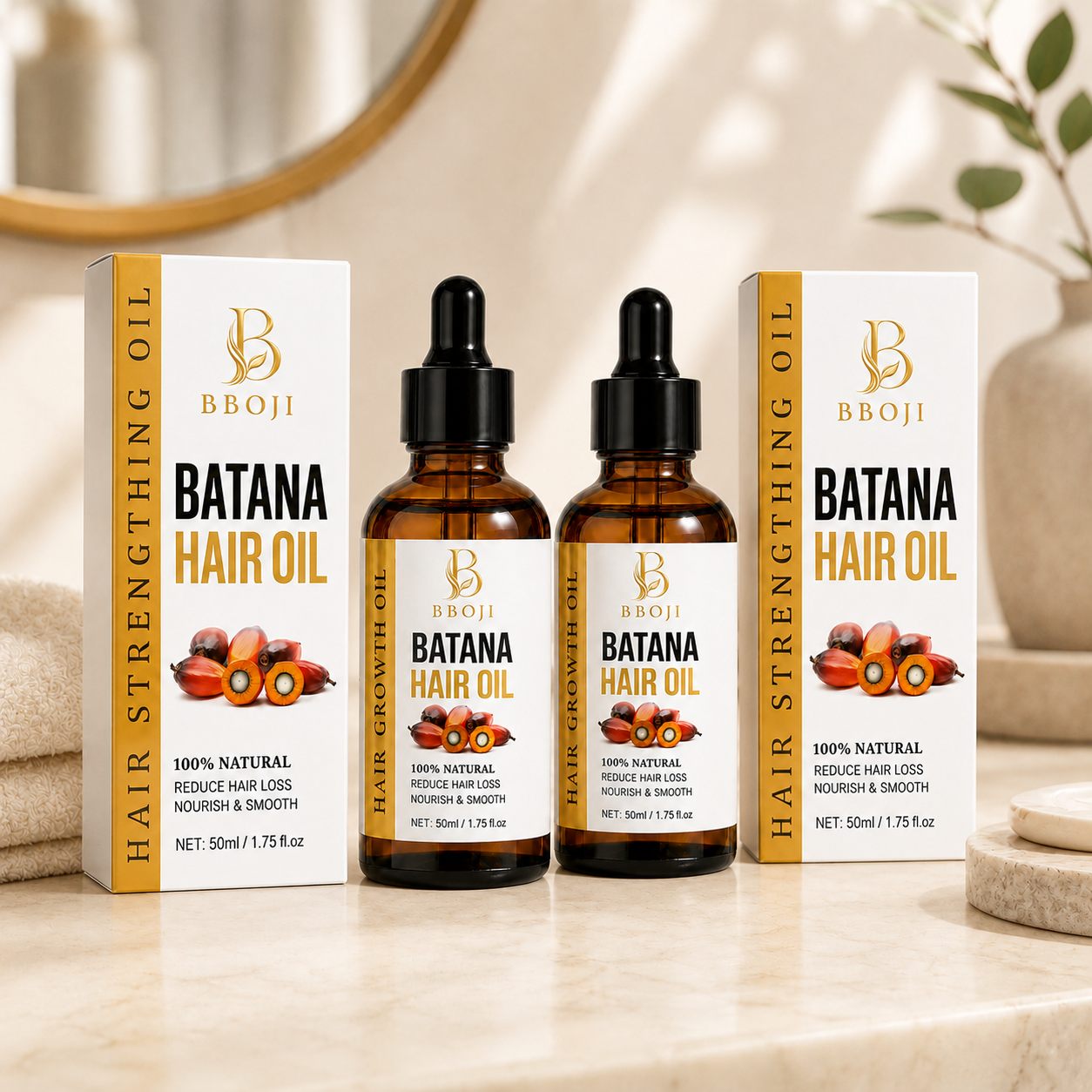 🔥Batana Oil Hair Treatment for Dry, Frizzy & Damaged Hair – Deep Nourishing Fortifying Hair Care Serum 💇‍♀️✨