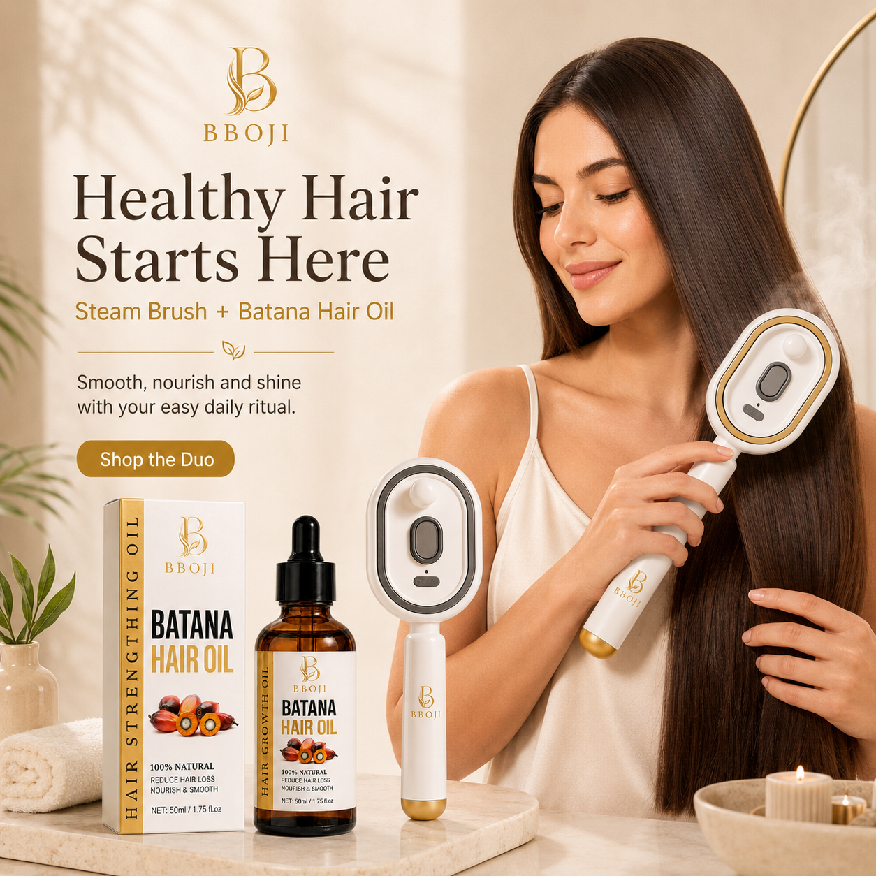 🔥Batana Oil Hair Treatment for Dry, Frizzy & Damaged Hair – Deep Nourishing Fortifying Hair Care Serum 💇‍♀️✨