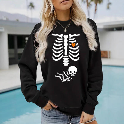 Halloween Witch Brewing Printed Loose Bottom Long Sleeve Oversized Hoodie