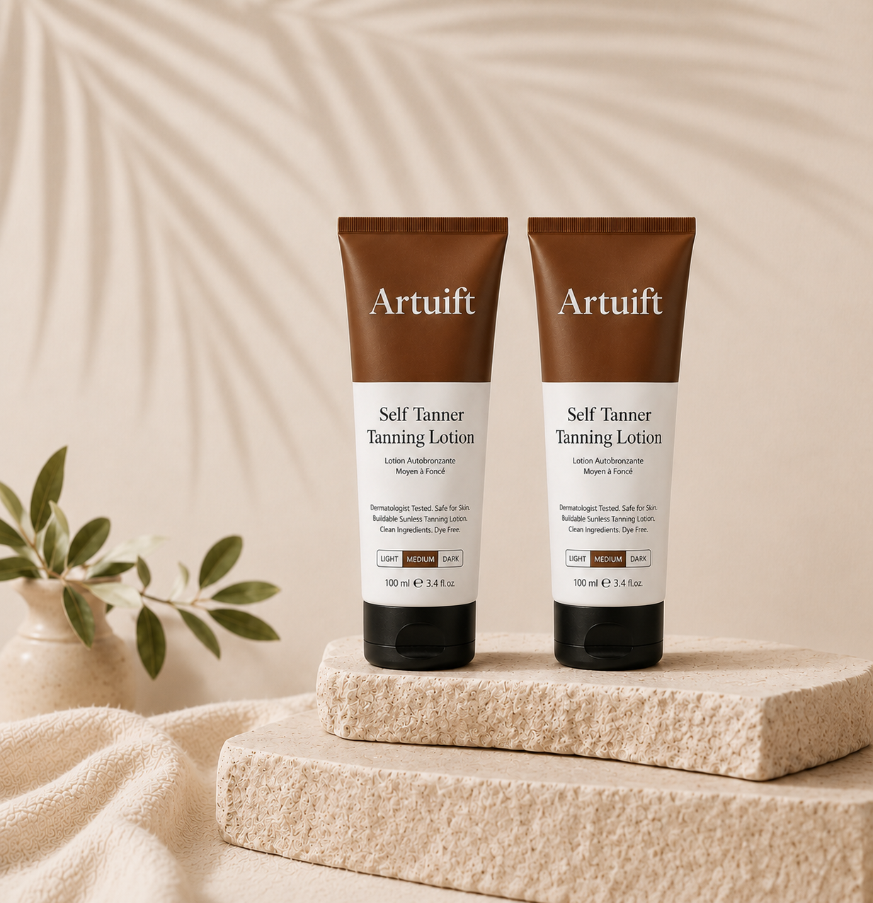 🔥 Last Day! Buy 1 Get 1 Free – Artuift Self Tanner Body Lotion | Natural Glow Sunless Tanning Cream