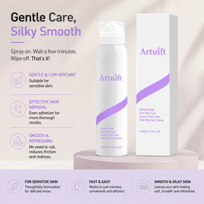 🔥(Buy 2 get 1 free)Artuift Spray Hair Removal Mousse for Sensitive Skin | Fast & Gentle Depilatory with Aloe Vera & Hyaluronic Acid for Smooth, Silky Skin