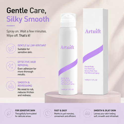 🔥(Buy 2 get 1 free)Artuift Spray Hair Removal Mousse for Sensitive Skin | Fast & Gentle Depilatory with Aloe Vera & Hyaluronic Acid for Smooth, Silky Skin